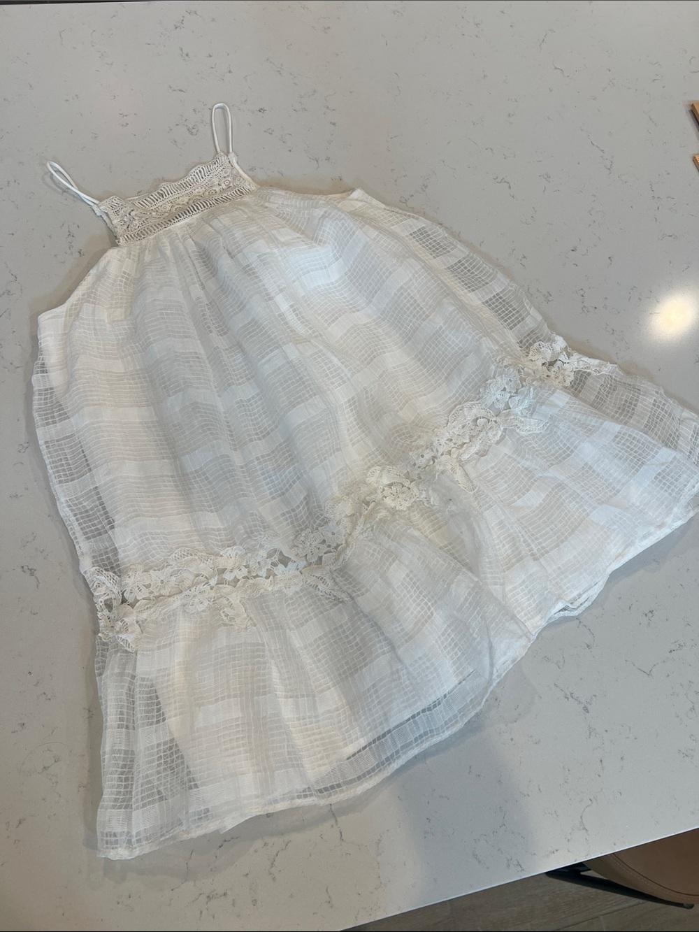 Zara White Crochet-Trim Cotton Sundress